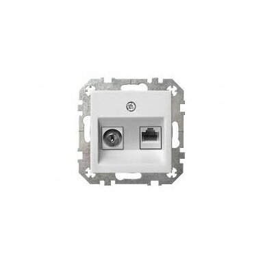 Antenos ir kompiuterio lizdai EPSILON TV+RJ45 6k. be rėmelio Antenos ir kompiuterio lizdai EPSILON TV+RJ45 6k. be rėmelio