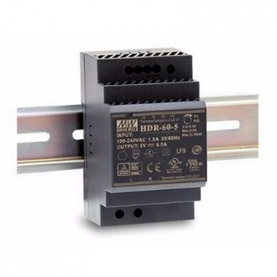 Maitinimo šaltinis LED HDR 230V/24DC tvirtinamas ant DIN bėgelio 3 Maitinimo šaltinis LED HDR 230V/24DC tvirtinamas ant DIN bėgelio 3